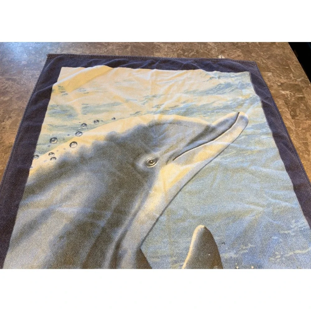 Vintage Dolphin Ocean Beach Towel Dolphins Under the Sea Aquatic 26